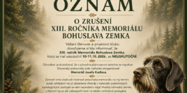 OZNAM O ZRUŠENÍ XIII. ročníka MBZ